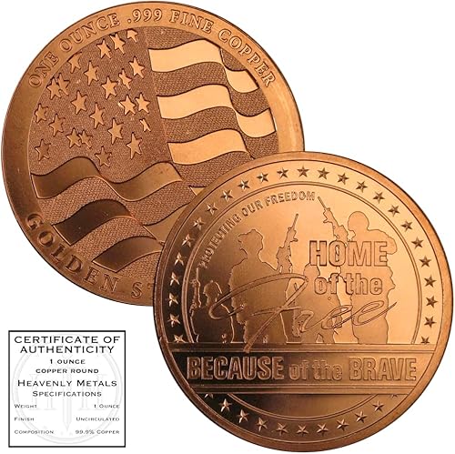 Miniatura 4 de American Bald Eagle - Moneda redonda de cobre puro .999 de 1 oz en cápsula protectora