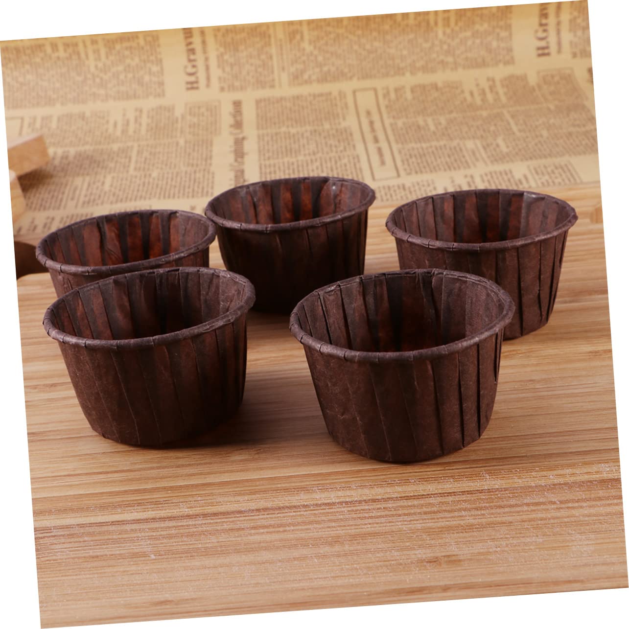 MAGICLULU 300piezas Muffin Cups De Papel Antigrasa Para Hornear Magdelanas Revestimientos De Pastel Para Cocina Color Chocolate