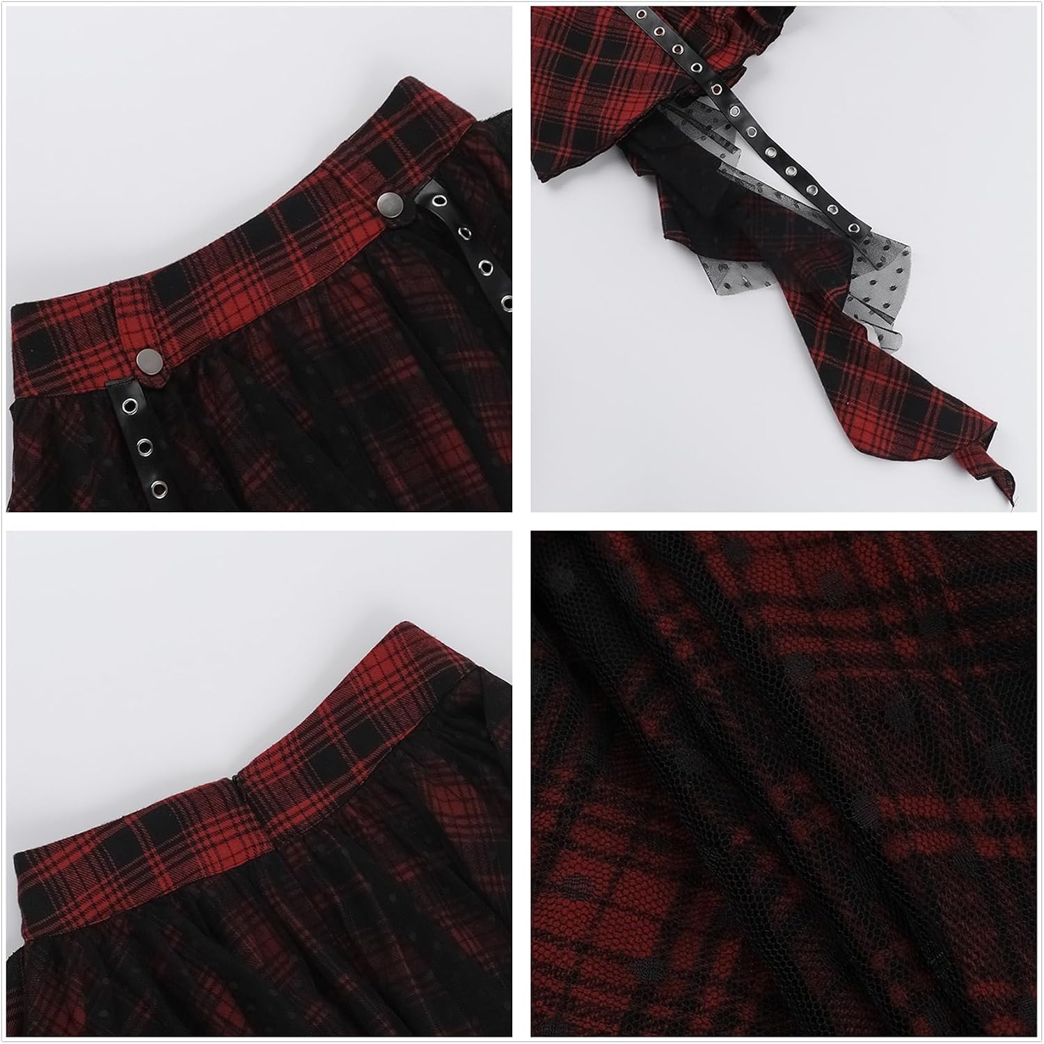 Goth Skirts for Women Punk Grunge Rave Emo Y2k Vintage Halloween