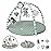 Blissful Diary Baby Play Gym Mat, Play Mat Activity Mat with 6 Detachable Toys for Stage-Based Sensory & Motor Skill Development, Easy to Install & Clean, Baby Essentials Gift, Sage Green
