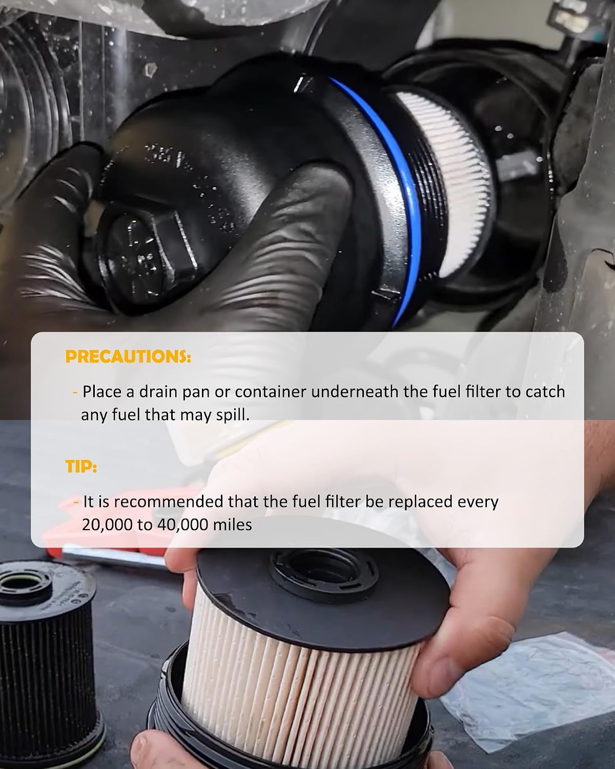 6.6L Duramax Diesel Fuel Filter TP1015 Compatible with 2020-2026 Chevy Silverado & GMC Sierra 1500 2500HD 3500HD Cruze Tahoe Suburban Yukon Escalade Replaces# 23304095 22937279 13539108 (2 Pack)