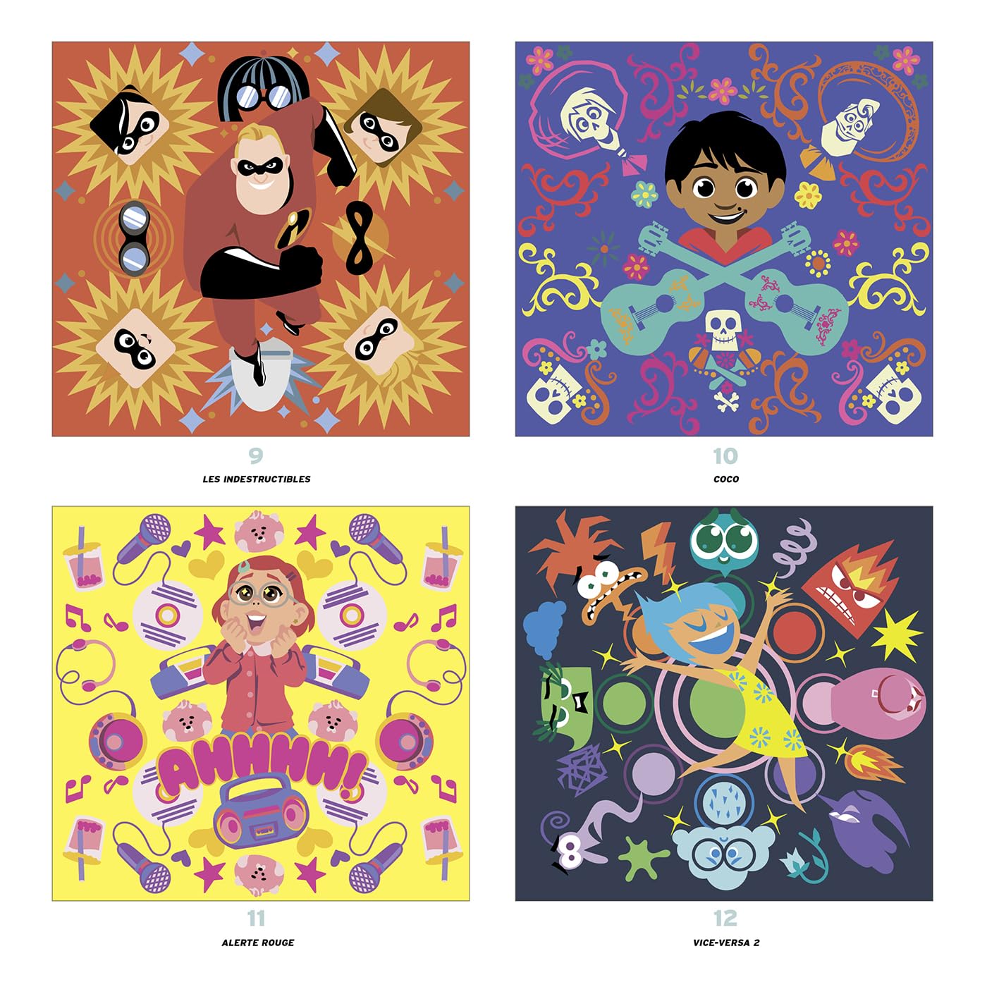 Grand carré mystères Disney - Mandalas: Coloriages mystères