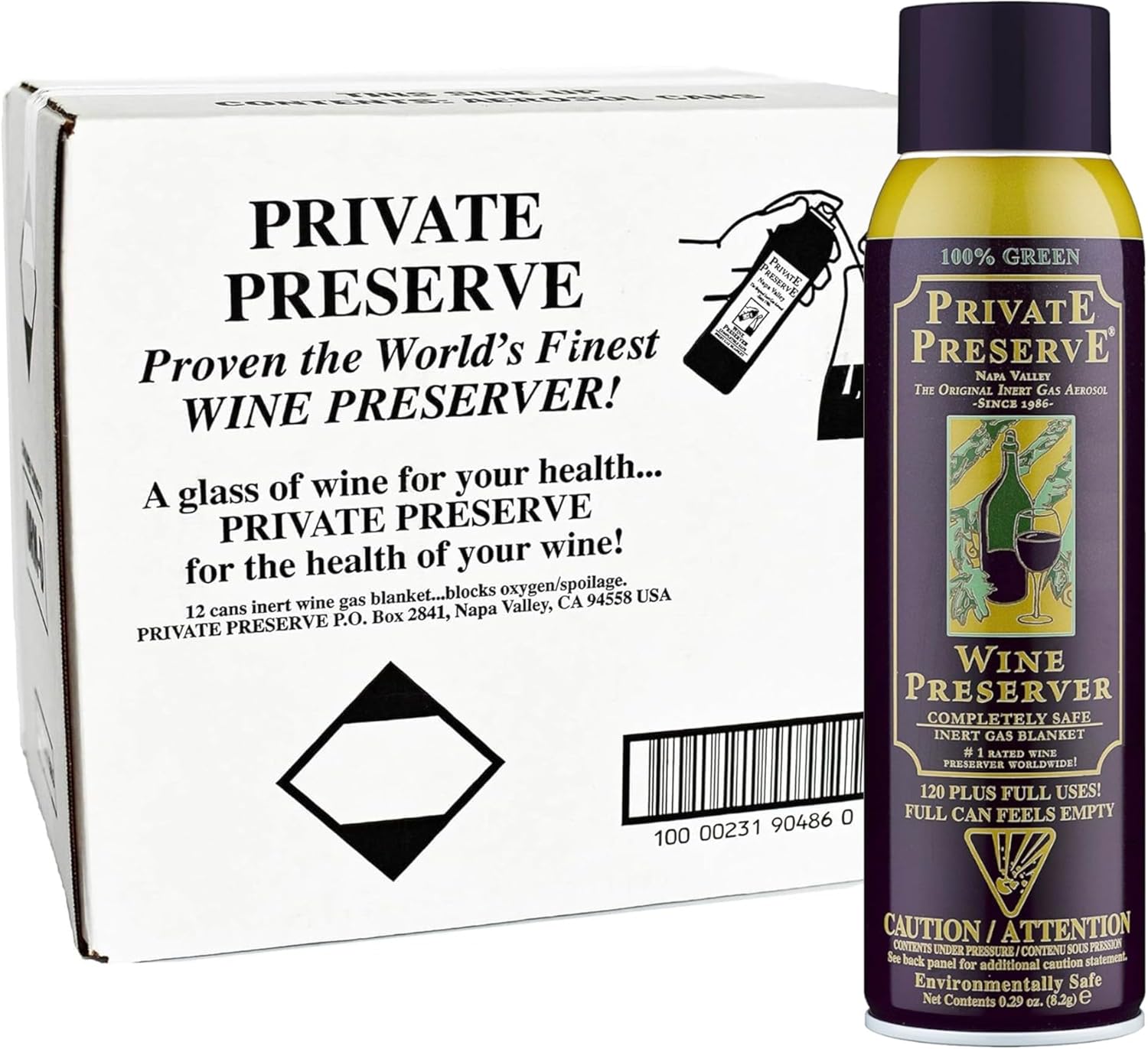 Wine Preservation System | 100% Green Gas Based | Suitable for All Wine, Port, Sake, Cognac, Whiskey, Fine Oil & Vinegar (Full Case of 12)