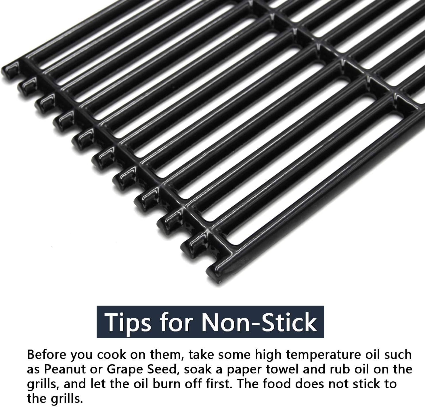 Hongso 18 1/4 inch Porcelain Coated Cast Iron Grates for Charbroil Tru Infrared 463243812 463246910 463243911 463241013 463241014 463270613 463270614 463270615 463246909 Grill Models, G526-0007-W1