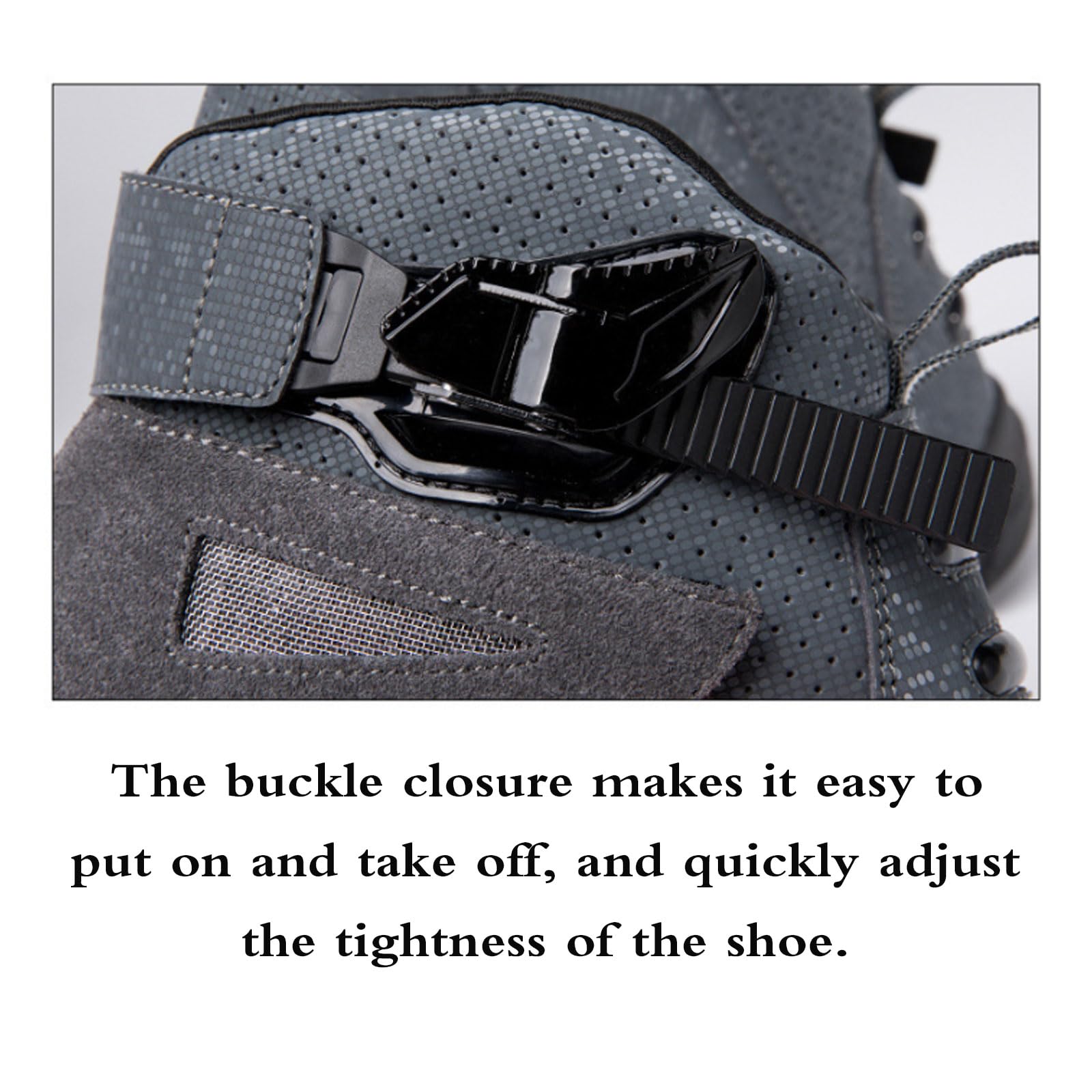 Moto Zapatos de Moto para Hombre,Zapatillas de Moto,Zapatillas de Motocicleta Casuales,Zapatillas de Motocicleta Antideslizantes,Suelas de Goma,Protección Tobillo y talón.
