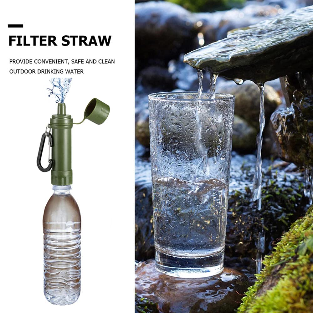 Personal Filtro Acqua Mini Portatile Purificatore Acqua Filtri 1000 L capacità Outdoor Sopravvivenza di Emergenza Paglia per Sport Esterni Campeggio Trekking