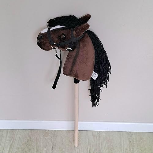 Miniatura 8 de Hobby Horse Set - Chestnut Hobby Horse on Stick with Bridle and Halter - Hobbyhorse for Kids A4