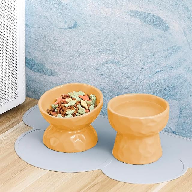 Foto 6 de 6 de Set de Comederos Elevados de Cerámica para Gatos y Perros Pequeños