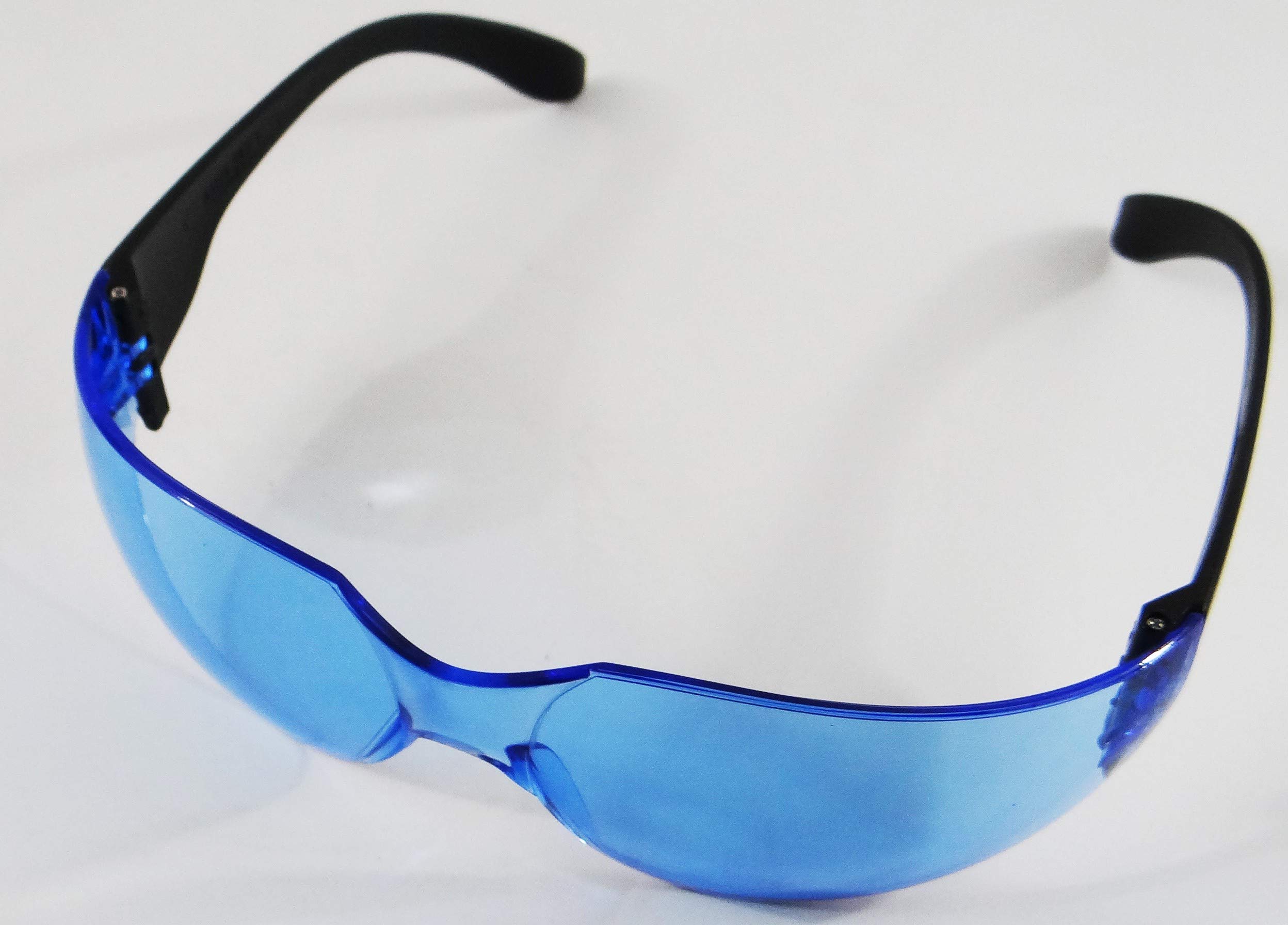 PackagingSuppliesByMail Shield Safety Blue Lens Safety Glasses Wrap Around, Anti Scratch, 144 Pieces