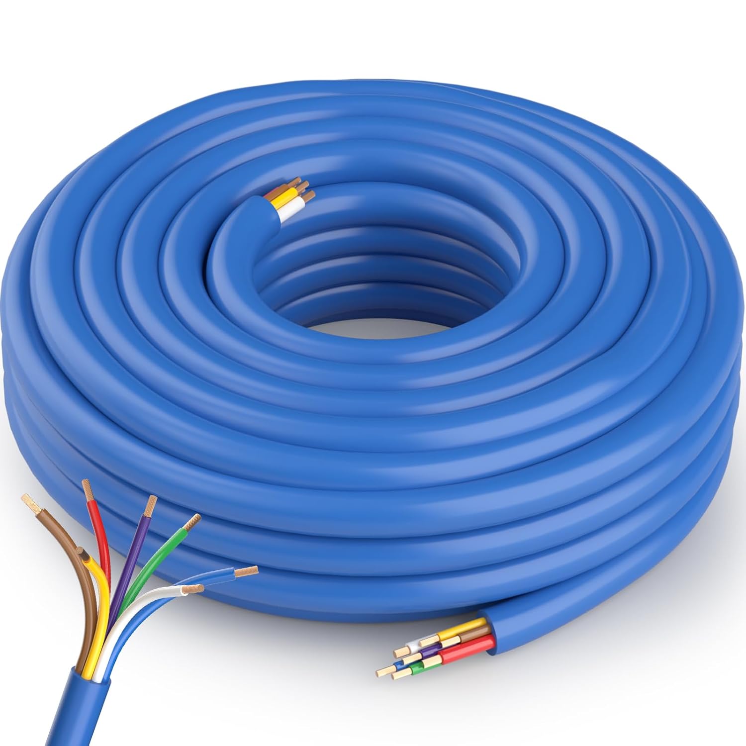 OTOMO 50FT Heavy Duty 7-Way Trailer Wire 10/2 12/1 14/4 AWG CCA -30°C to 105°C Color-Coded for RV 5th Wheel Truck Camper