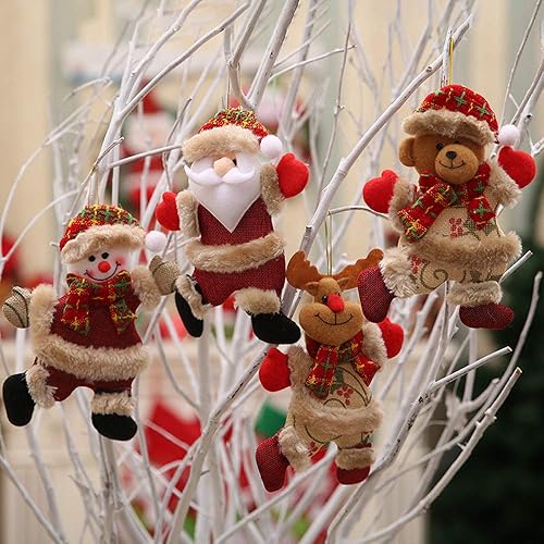 Miniatura 4 de 8 adornos de Navidad de felpa para árbol de Navidad, decoraciones de Navidad, lindos colgantes de felpa, adornos colgantes para árbol de Navidad,