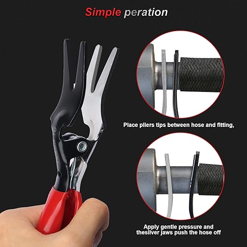 Miniatura 5 de Alkrsxi Alicates removedores de manguera automotrices  Desconecta y quita sin esfuerzo líneas de vacío y mangueras de tubo  Herramientas mecánicas