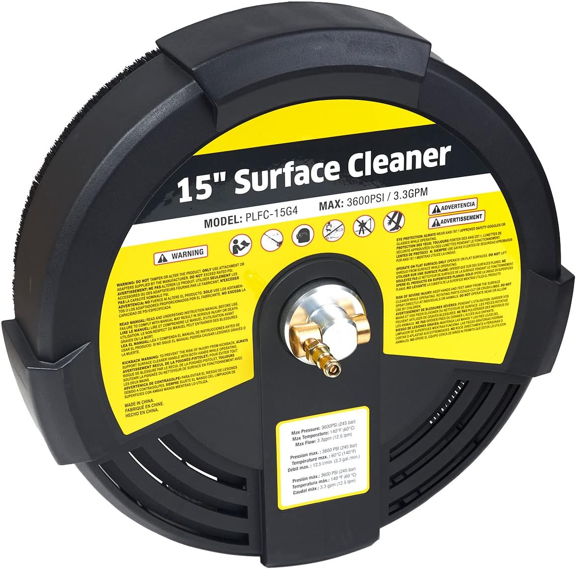Canpump 15-in Plastic Power Washer Surface Cleaner,Canpump 15-in 3600 psi (with Wheels)