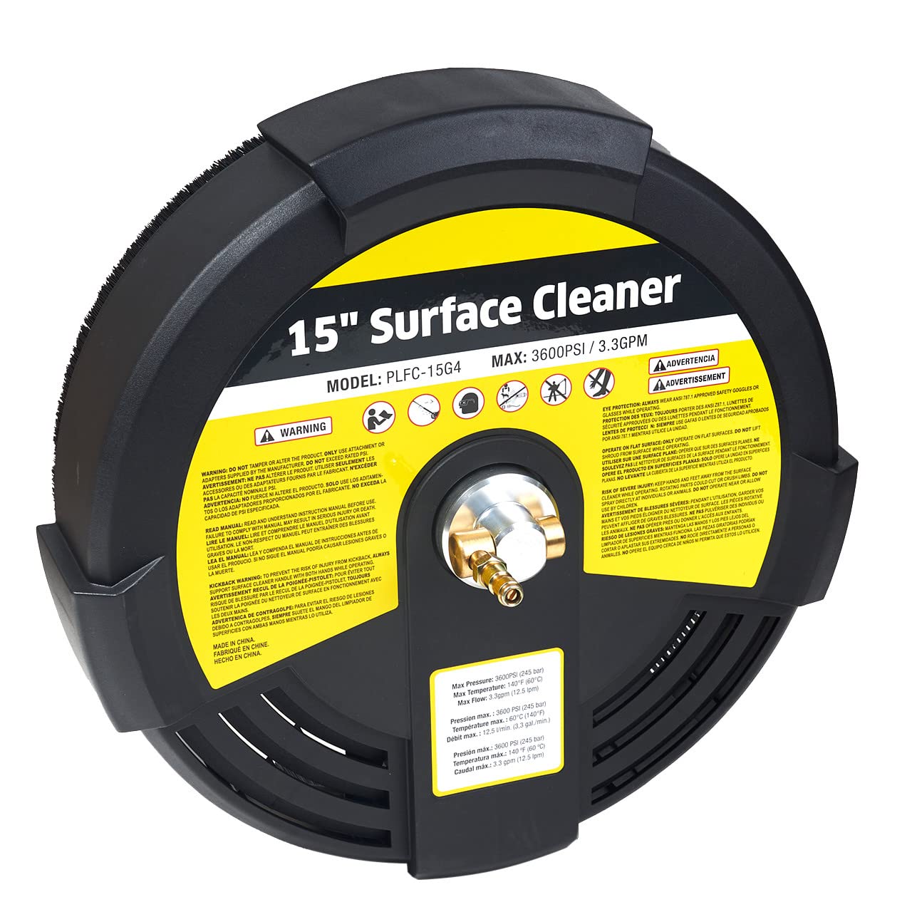 Limpiador de superficies para lavadora a presión de 15 pulgadas, accesorio 3600 PSI