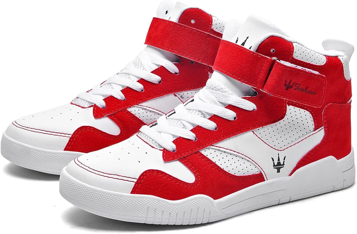 FZUU Men's Fashion High Top Leather Street Sneakers Sports Casual Shoes