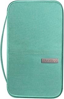 Passport Holder Family, Women Rfid Blocking Passport Wallet, Travel Essentials Premium Wallets, Waterproof Passport Holders Bag for Men Traveling, Travel Document Organizer Credit Cards Case, Sky Blue