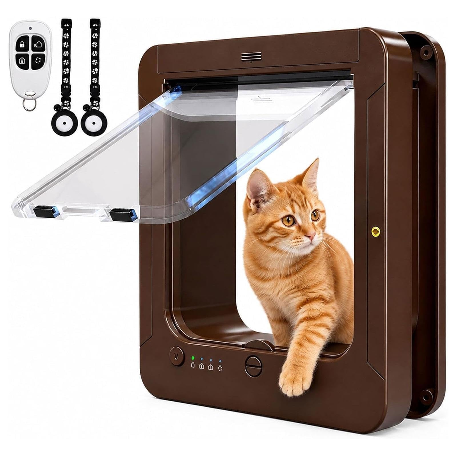 Elektronische Katzenklappe,automatische Haustiertür,2 Halsbandschlüsseln