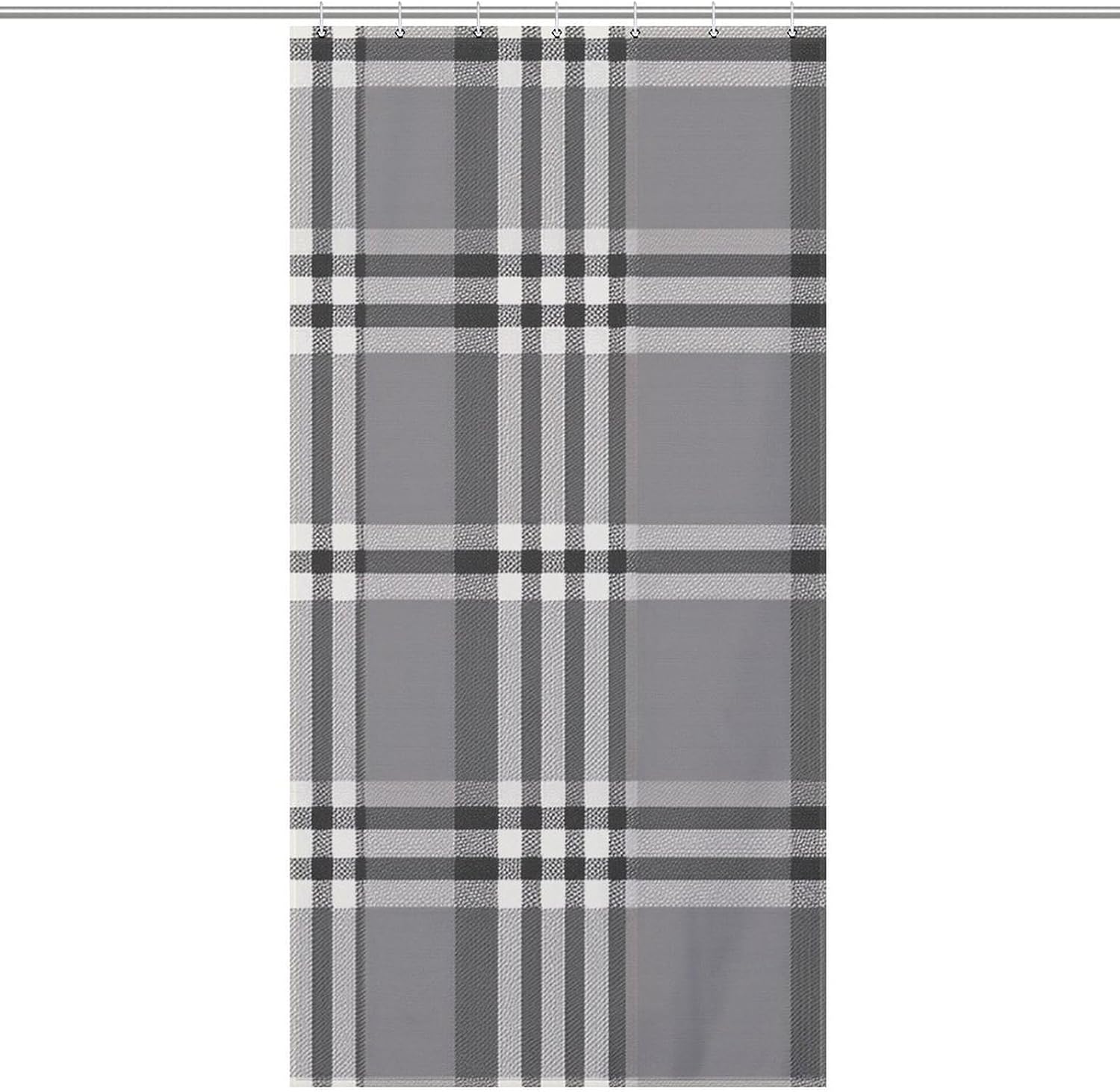 Gray Plaid Lines Shower Curtain Bathroom Curtain Shower Curtain Liner Bathroom Shower Curtain Sets Waterproof Shower Curtains Curtain for Showers Bath Curtain with Hooks 36x72Inch（92x183cm）