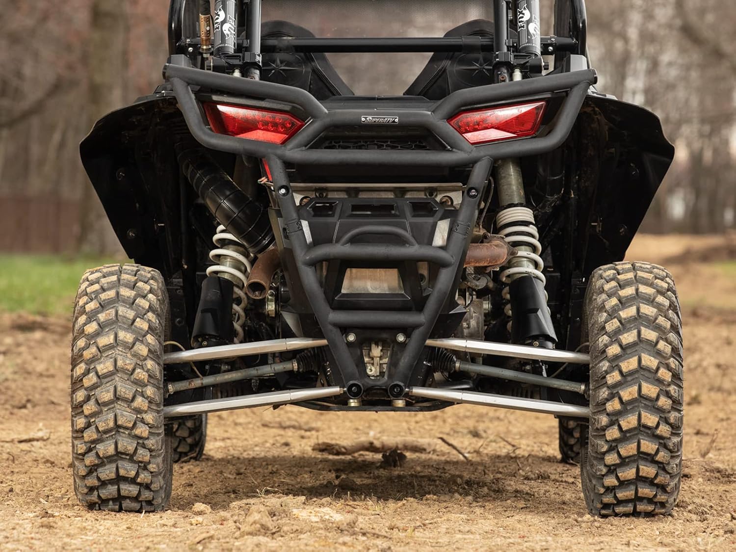 SuperATV Rear Bumper for Polaris RZR XP 1000 (2014-2017 16mm Socket), Wrinkle Black, 1.75" Heavy-Duty Steel Tubing, UV and Rust-Resistant Powder-Coated, Bolt-On Mounting Style, See Fitment, USA Made