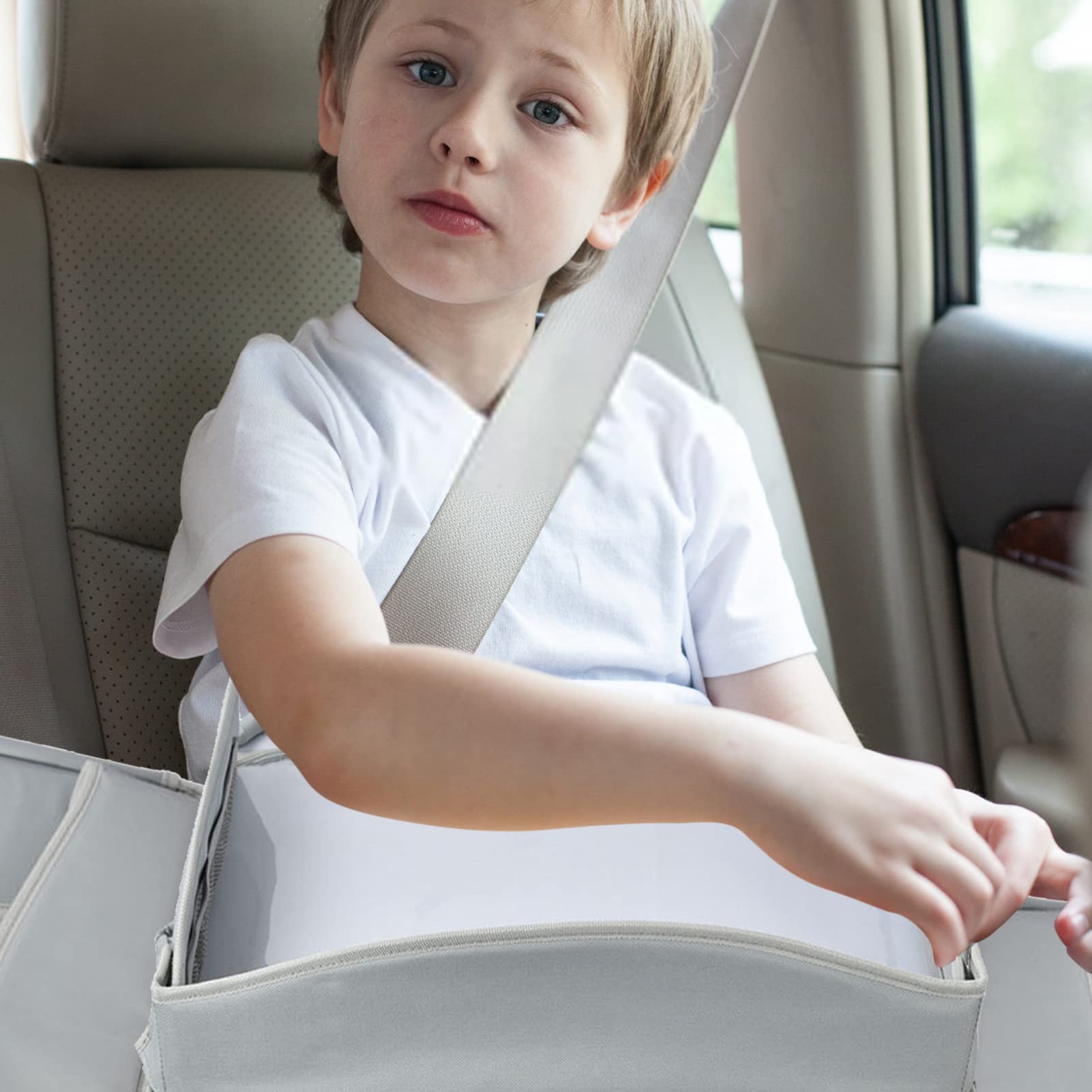 Gomice Vassoi per seggiolini Auto per Bambini - Vassoio da Viaggio Durevole con Supporto per Pad Touch Screen e Tasca Laterale - Accessorio da scrivania da Viaggio per Passeggino e Aeroplano
