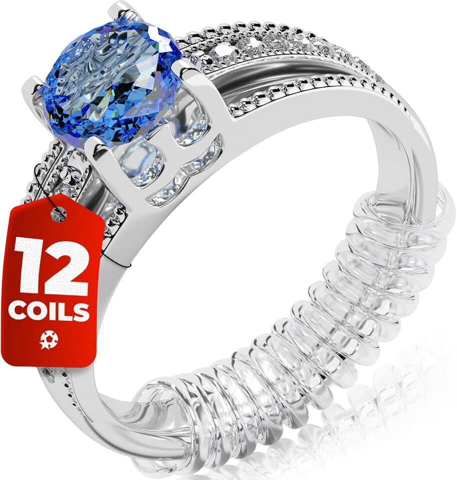 5 STARS UNITED Ring Sizer Adjuster for Loose Rings - 12 Pack, Guards, Spacers & Tighteners, Fits Bands Up to 6