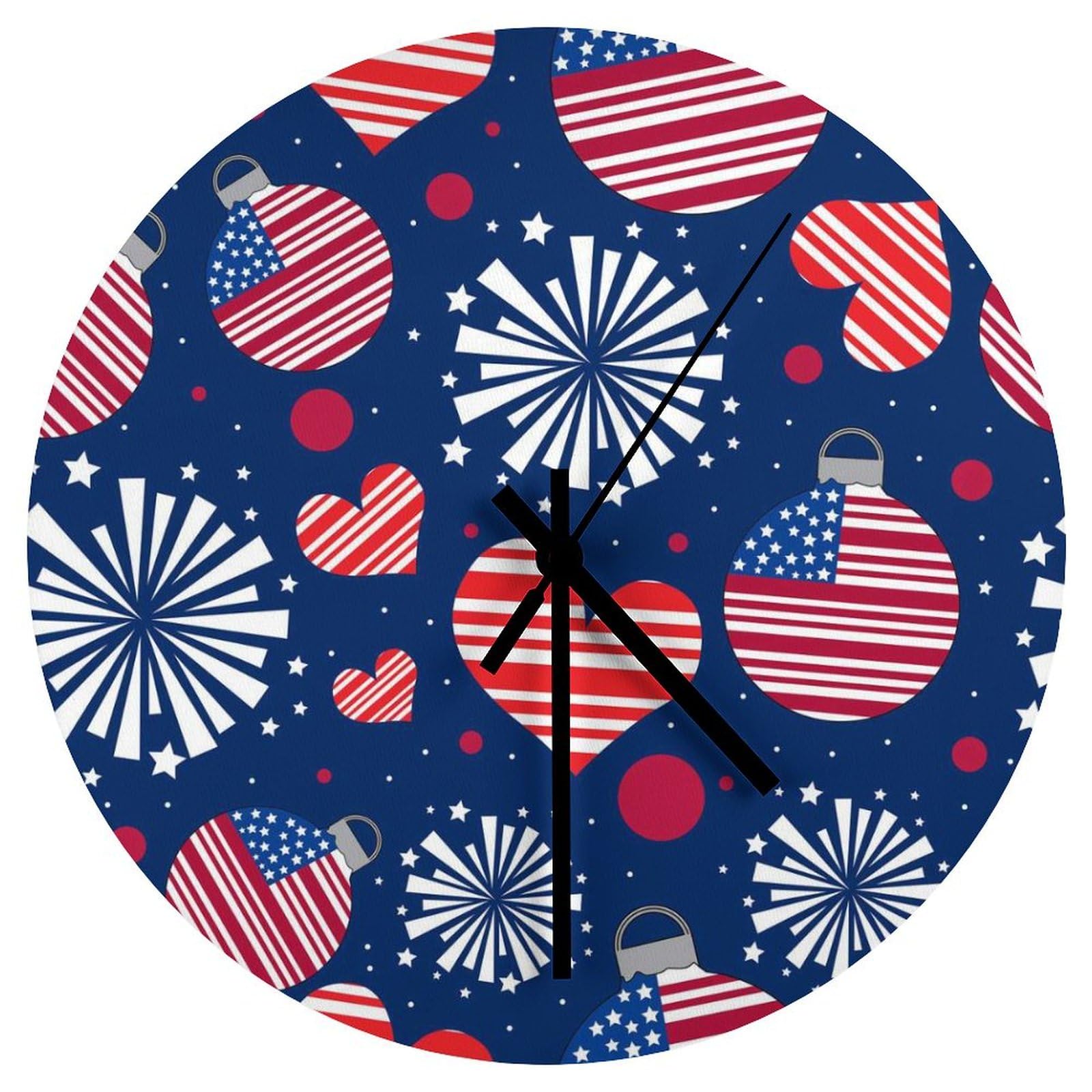 Horloge murale sans tic-tac Nugier ronde pour salon au style USA vintage
