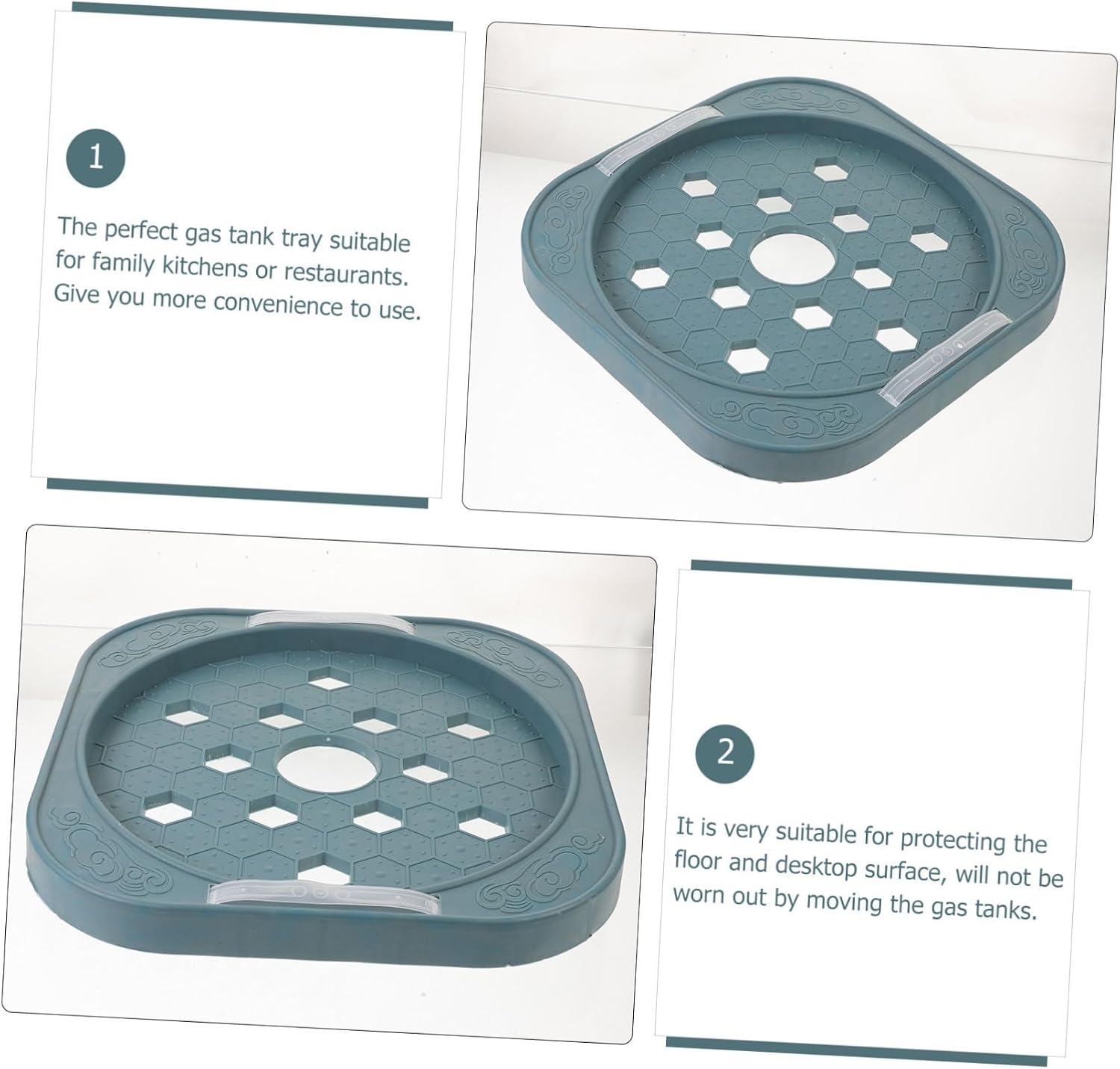 2pcs Movable Cylinder Holder with Wheels Portable Base Tray for Propane Tank Sturdy Design for for Kitchen and Outdoor Use Green