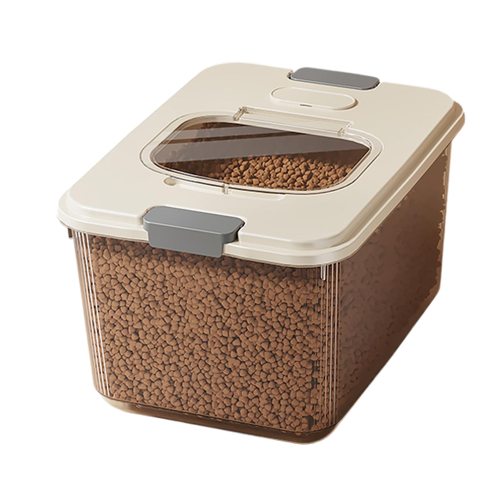 Contenedor de comida para mascotas apilable con taza medidora para cocina y despensa