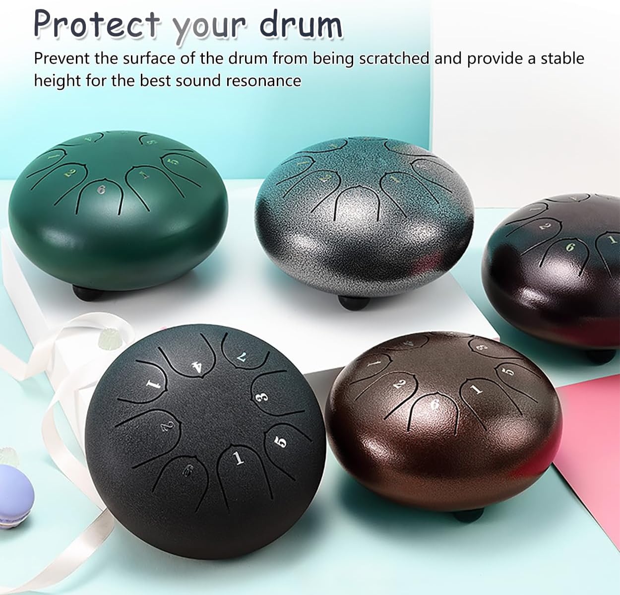ZORZA 10Pcs Steel Tongue Drum Rubber Feet Easy-to-Install Silencer Pads Drum Accessories and Parts for Improved Stability and Vibration Dampening Enhance Your Play image 3