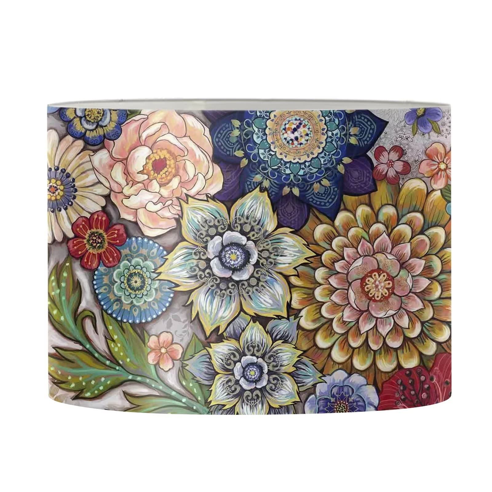 Suhoaziia Bright Blossom Colorful Floral Lamp Shade for Home Decortaive, Livingroom Bedroom Table Lamp Floor Lamp Shade — image 1