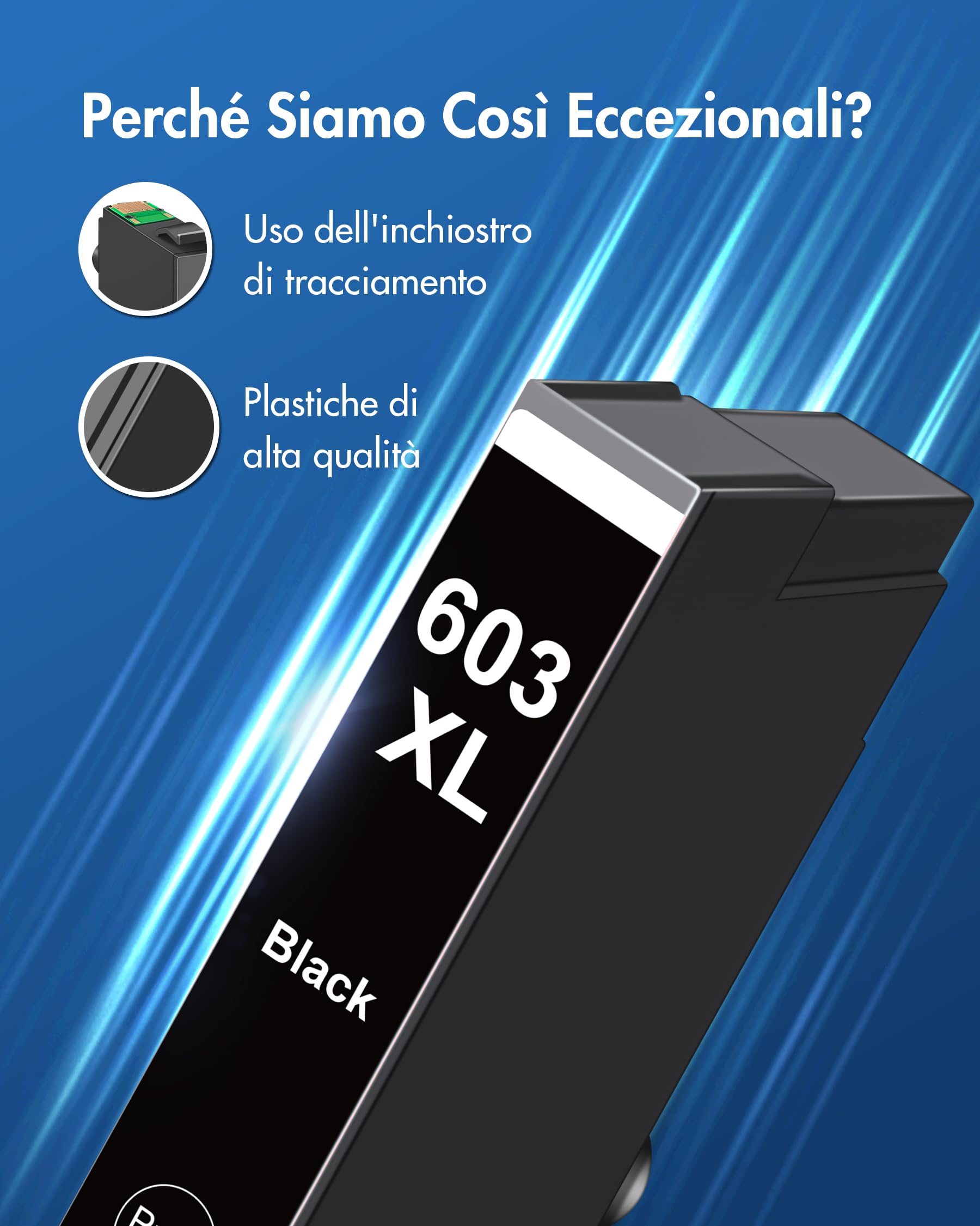 VIPGOOD 603XL Cartucce d'inchiostro Compatibili per Epson 603 XL per WF-2810 WF-2830 WF 2820 XP-2100 XP-3100 XP-4100 XP-2105 XP-2150 XP-3105 (Nero Ciano Magenta Giallo, 5-Pack)