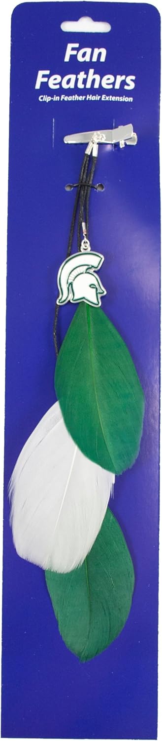 Littlearth NCAA Michigan State Spartans Feather Hair Clip