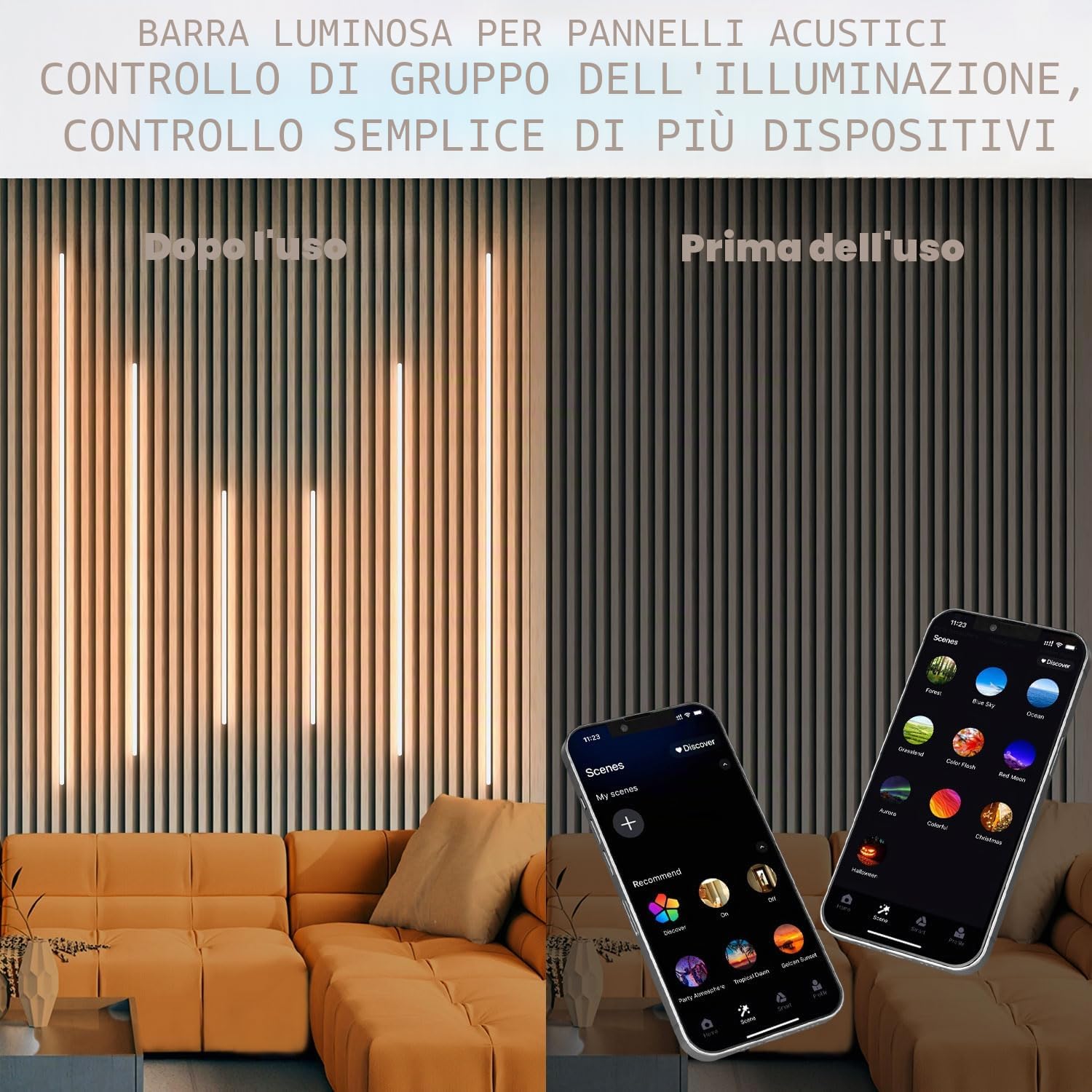 LICHASER 6 Nero Incasso LED Striscia per Pannelli Fonoassorbenti, WiFi Profilo Alluminio per Strisce LED Compatibile con Alexa, Bianca Calda Autoadesiva per Pannelli Acustici (40*2+60*2+90*2 cm)