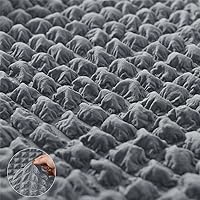 Vista 5 de Funda otomana rectangular con diseño de celosía de burbujas 3D, fundas protectoras de poliéster con falda elástica para taburete para sala de estar