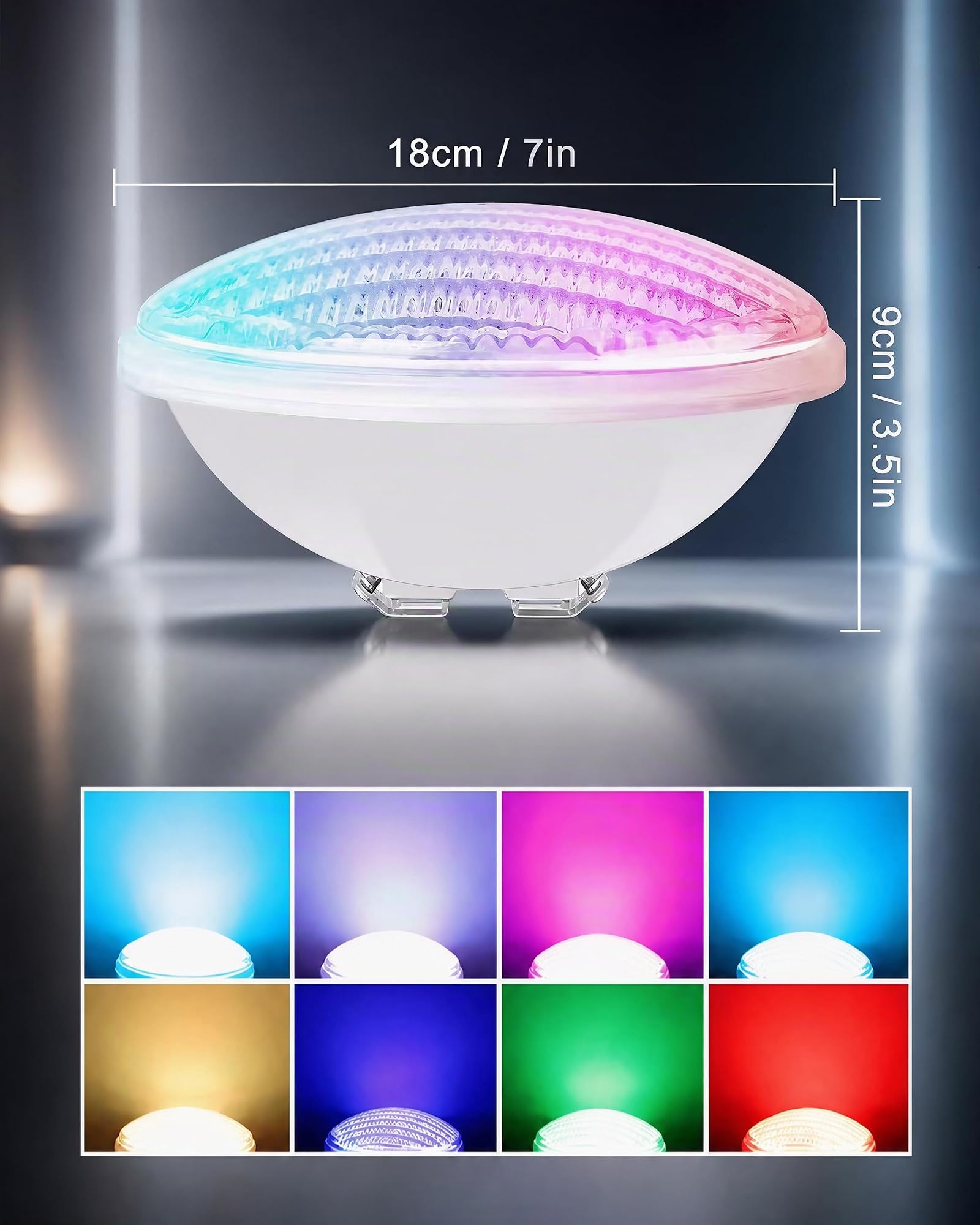 Kingwen 40W RGB LED Poolbeleuchtung LED Poolbeleuchtung Unterwasser Mit Fernbedienung 4000lm IP68 Wasserdichte Unterwasserleuchten 12V AC/DC Poolscheinwerfer Unterwasser Beleuchtung