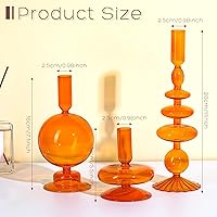 Vista 2 de Rtteri - 3 portavelas de vidrio elegantes con diseño ondulado para bodas, cumpleaños, fiestas, Navidad, Halloween, decoración del hogar, para Marrón