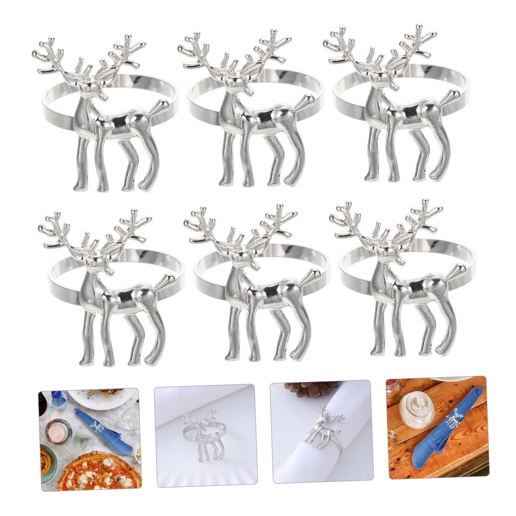 Alipis 4 Set Di Porta Tovaglioli Natalizi Con Motivo A Decorativi Per La Casa E Il Ristorante 6 Pezzi * 4