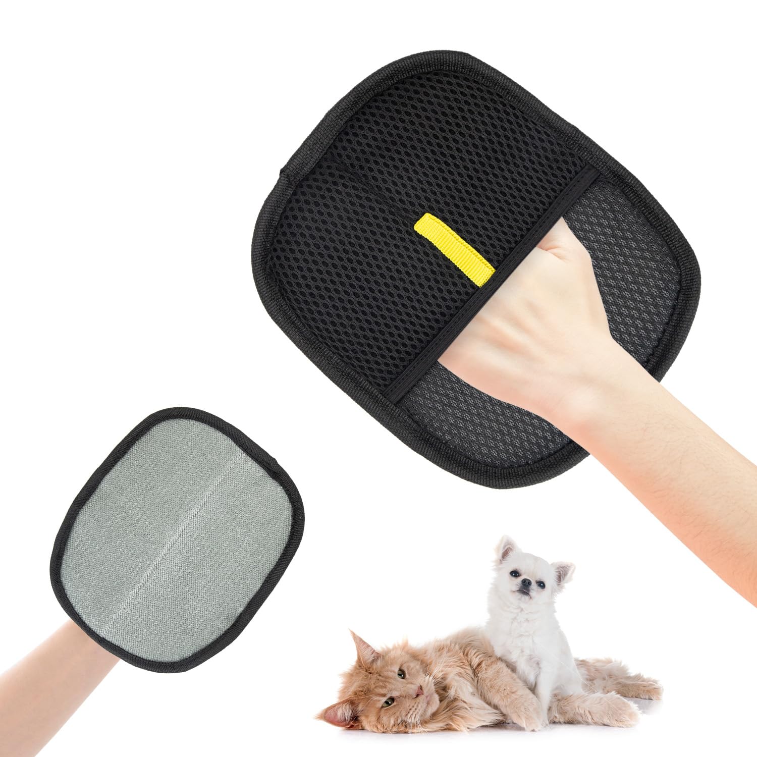 CHEERYMAGIC Double Sided Pet Grooming Gloves, Pet Hair Remover Gloves for Dog & Cat, Static Removal Gloves For Pet Hair, Reusable Pet Cleaning Glove for Washing Deshedding Grooming A9JDCMST CHEERYMAGIC Double Sided Pet Grooming Gloves, Pet Hair Remover Gloves for Dog & Cat, Static Removal Gloves For Pet Hair, Reusable Pet Cleaning Glove for Washing Deshedding Grooming A9JDCMST