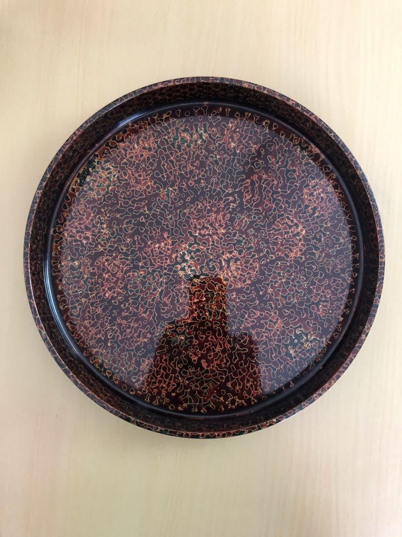 津軽塗 盆 丸盆 伝統工芸品 Amazon｜青森県 伝統工芸 津軽塗 漆塗 丸盆｜トレイ・盆 オンライン通販