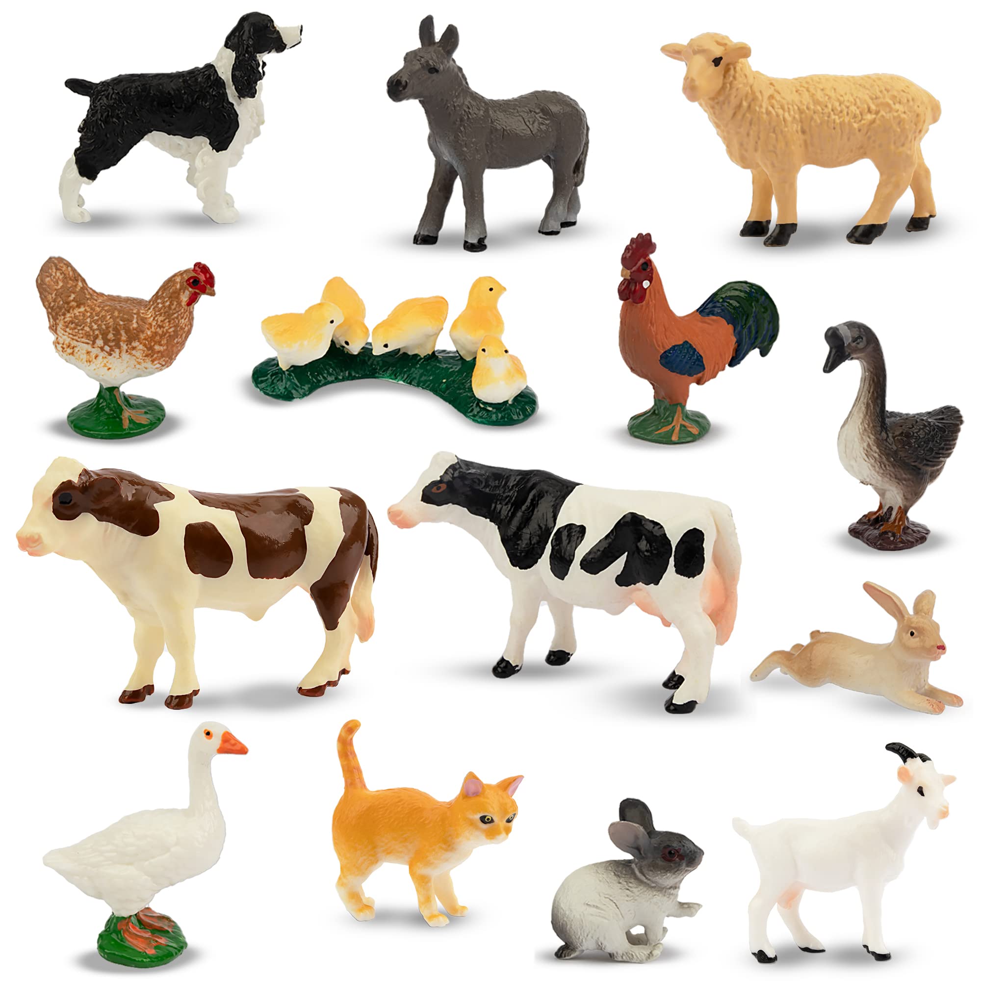 Buy TOYMANY 14PCS Mini Farm Animal Figures Toy, Detailed Texture Farm