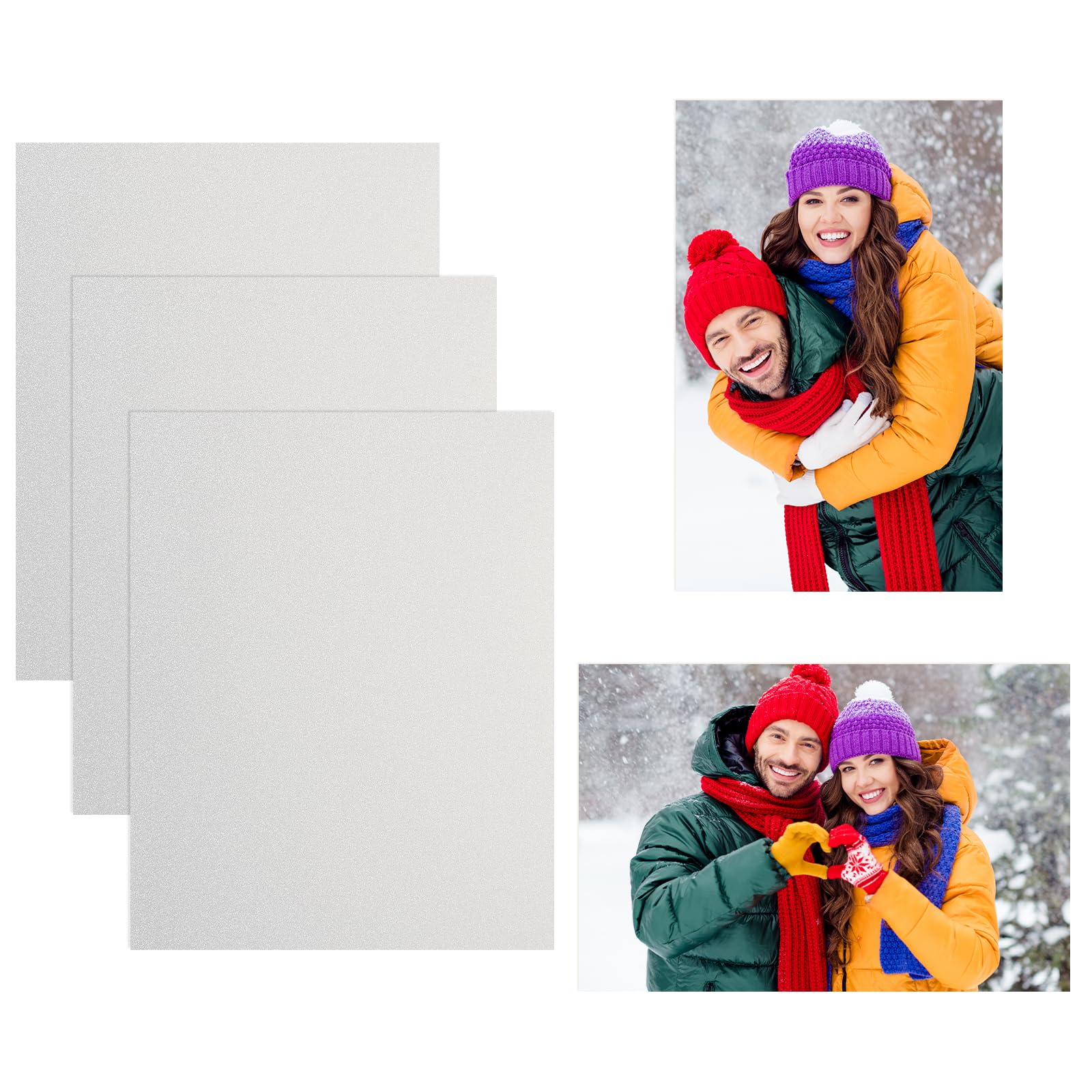 PATIKIL 3Pcs 8x12 Sublimation Blanks, Aluminum Sublimation Metal Photo Sign Prints Home Decor for DIY Souvenir Wall Frame Living Room Bedroom Decoration Design Work, Pearl Silver