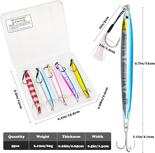 Miniatura 2 de Plantillas de pesca verticales de agua salada, cuchara de jigging vertical, señuelos de atún de pesca, señuelos artificiales de pesca para atún,