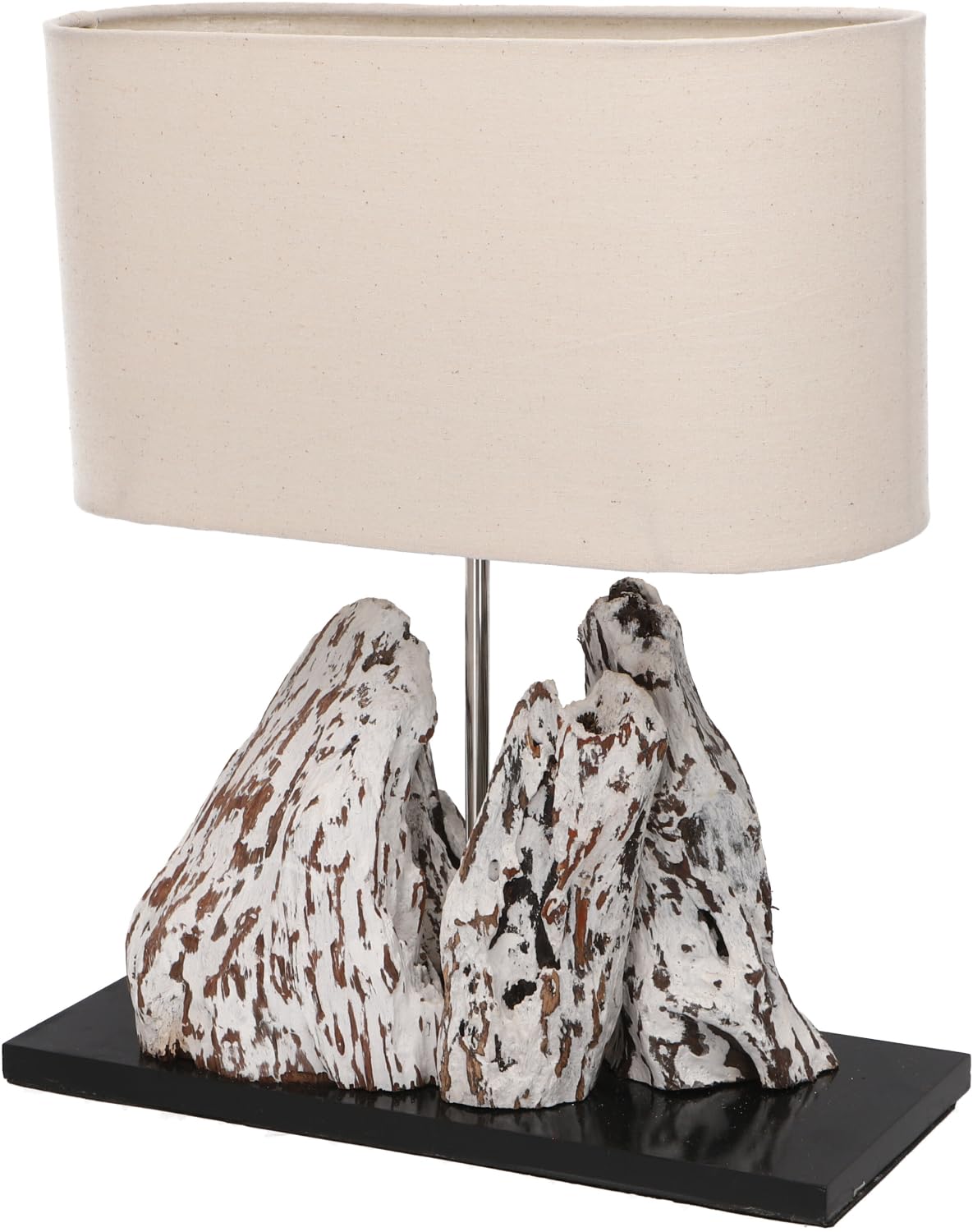Lampa stołowa z materiału naturalnego, ręcznie wykonany unikat, model Malindi