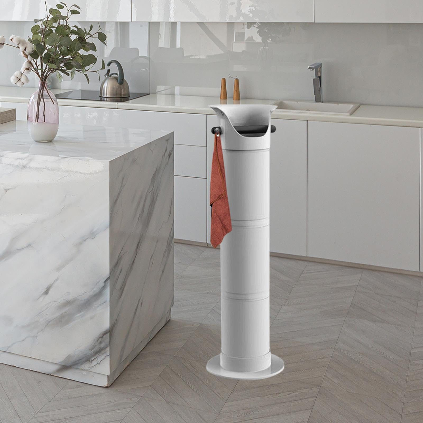 Yajuyi Caja para Posos de Café, Herramienta Profesional Y Práctica para Baristas, de Gran Capacidad, Cubo para Posos de Café para Cafeterí, Blanco, Individual