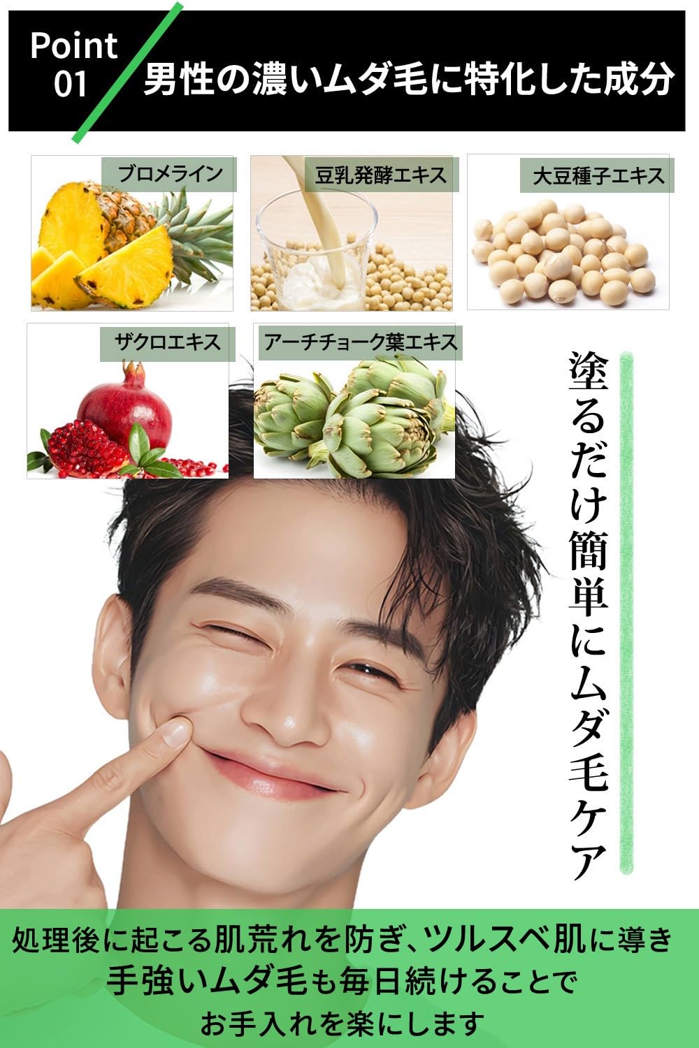 Amazon.co.jp: 【男性用 脱毛後 除毛後 ムダ毛ケア後 パイナップル豆乳
