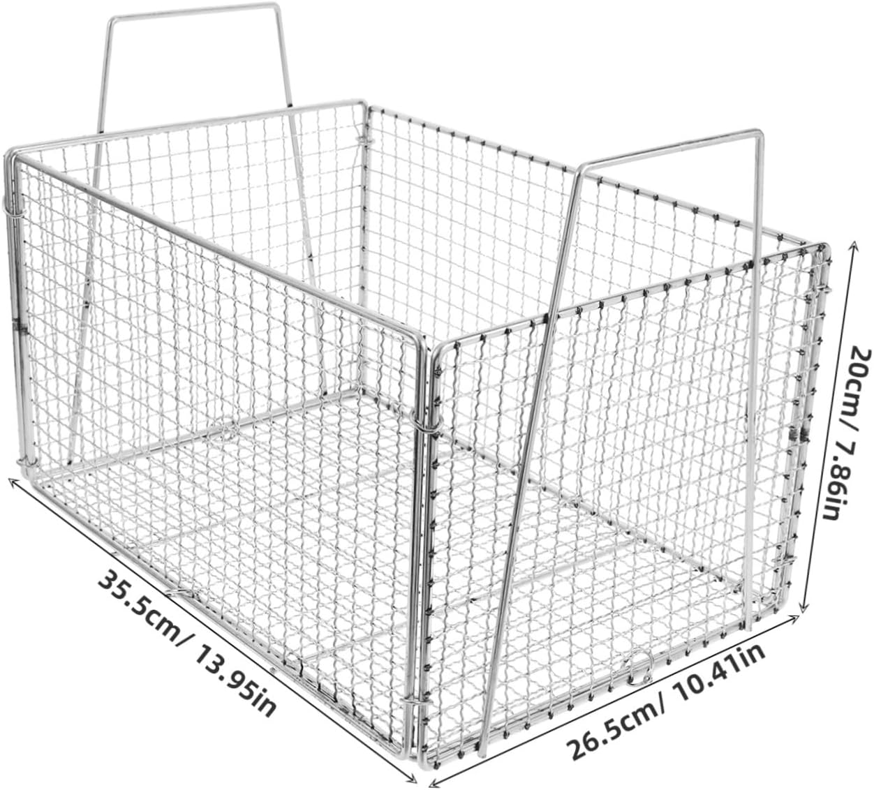 Stainless Steel Frying Basket Compact Kitchen Strainer for Oil Filtering Vegetable Washing and Fruit Serving for Fast Food