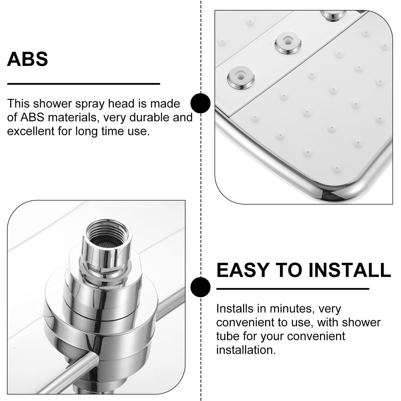Cabezal de Ducha de Mano Multifuncional ABS Plata para Baño
