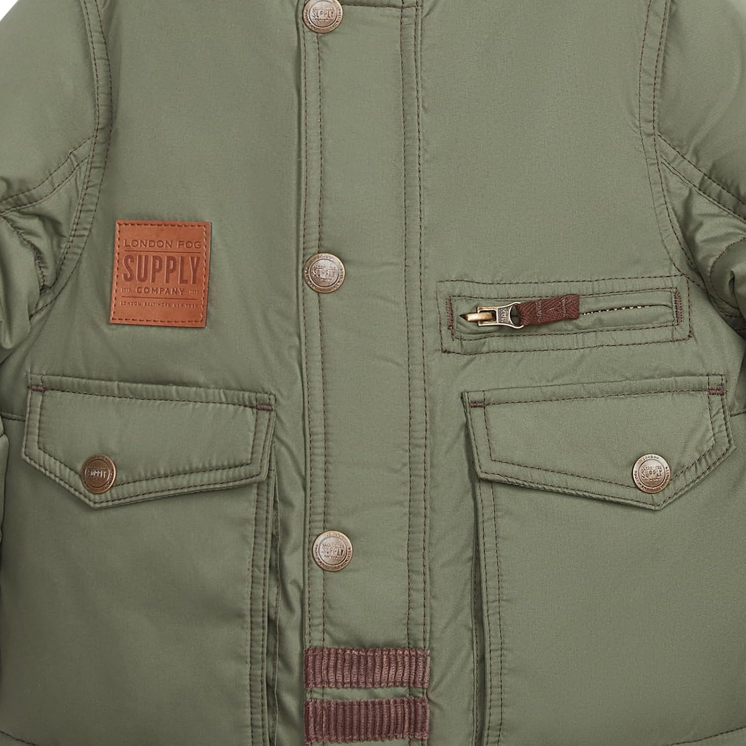 LONDON FOG Boys' Heavyweight Sherpa Lined Hooded Utility Winter Coat