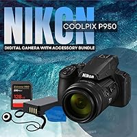 Vista 2 de Nikon COOLPIX P950 - Cámara digital con paquete de accesorios: tarjeta de memoria SanDisk Extreme Pro SDXC de 128 GB, batería de repuesto de vida
