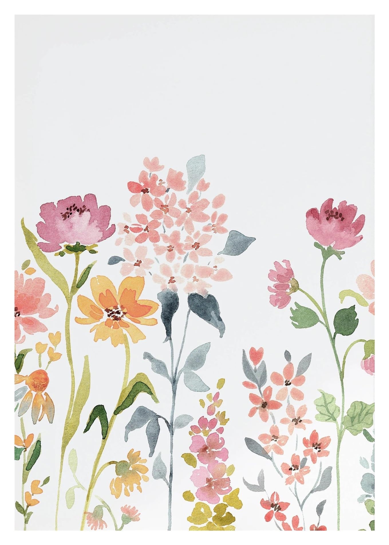 XENITE Wall Art Canvas Prints Watercolor Wildflower Watercolor Botanical Flower Poster Prints Plant Boho Wall Art Canvas Painting Pictures Living Room Decor(D,40X50cm)